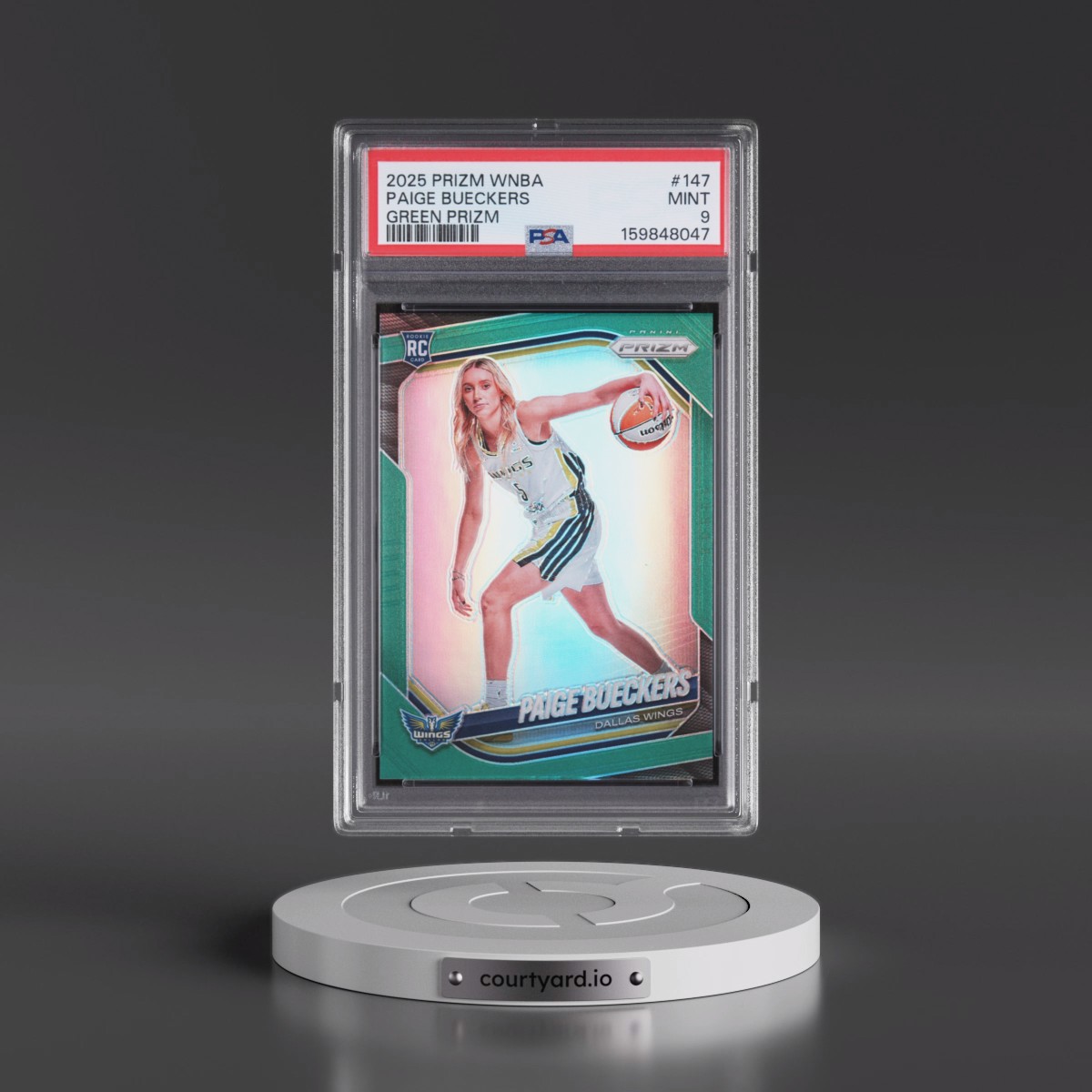 2025 Panini Prizm WNBA #147 Paige Bueckers - Green Prizm (PSA 9 MINT)