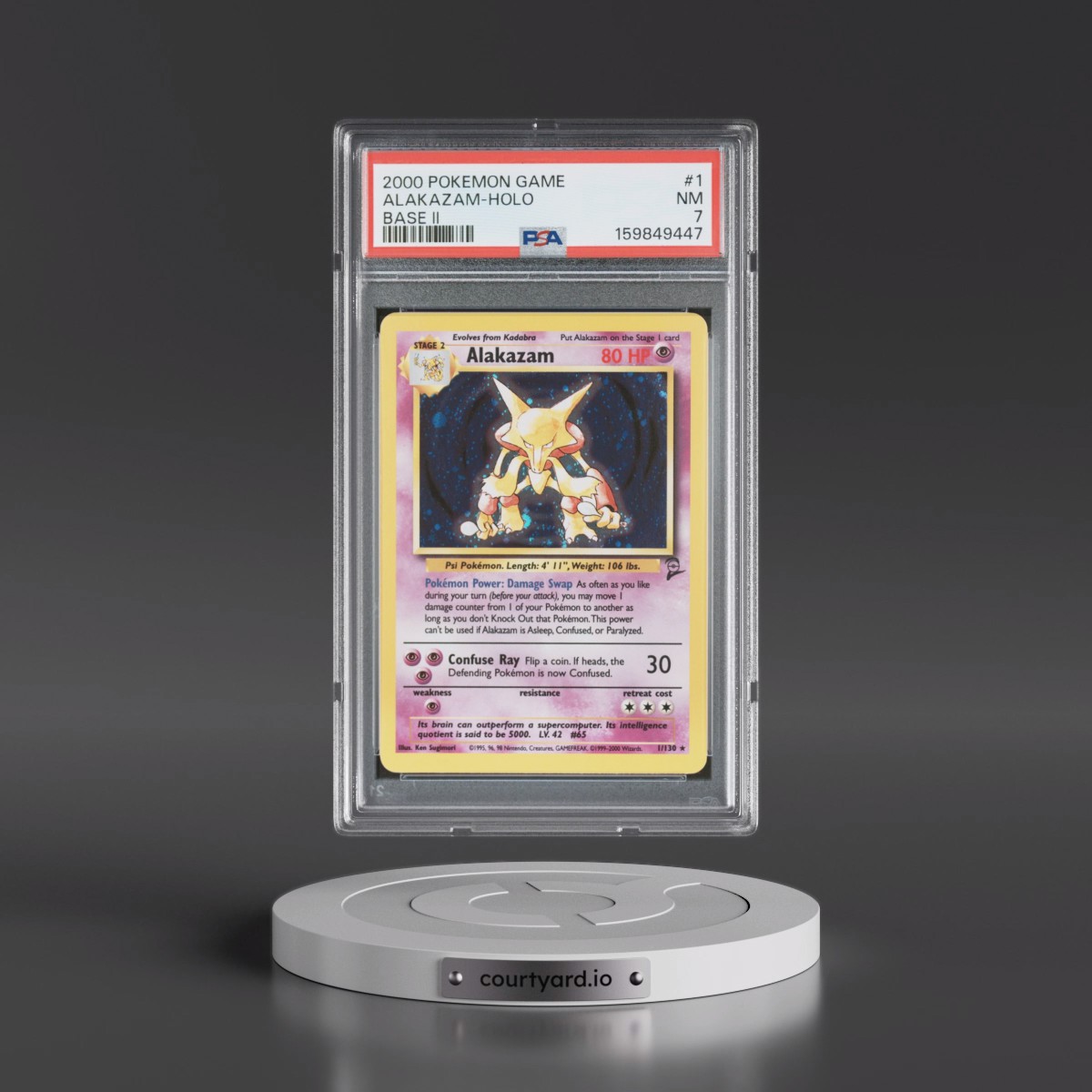 2000 Pokémon Game Base II #1 Alakazam - Holo (PSA 7 NM)