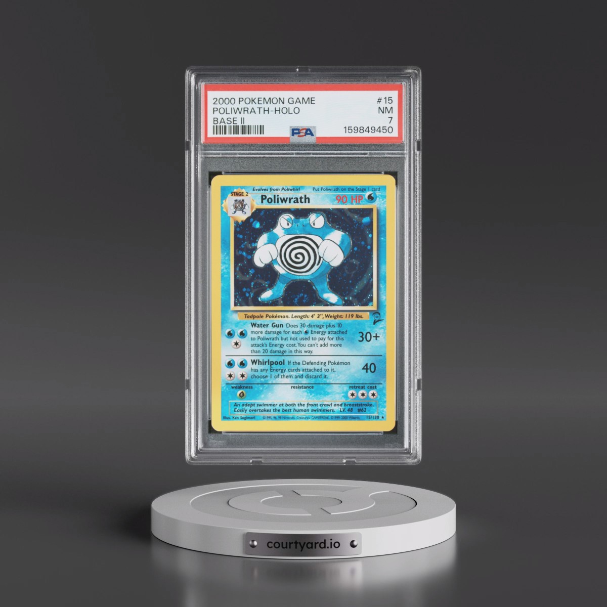2000 Pokémon Game Base II #15 Poliwrath - Holo (PSA 7 NM)