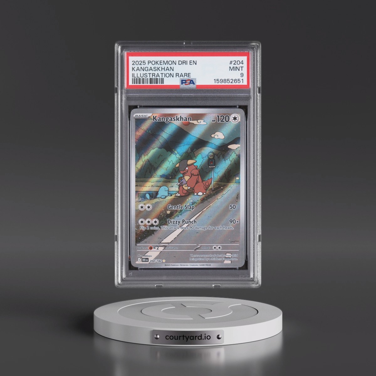 2025 Pokémon Dri EN-Destined Rivals #204 Kangaskhan - Illustration Rare (PSA 9 MINT)