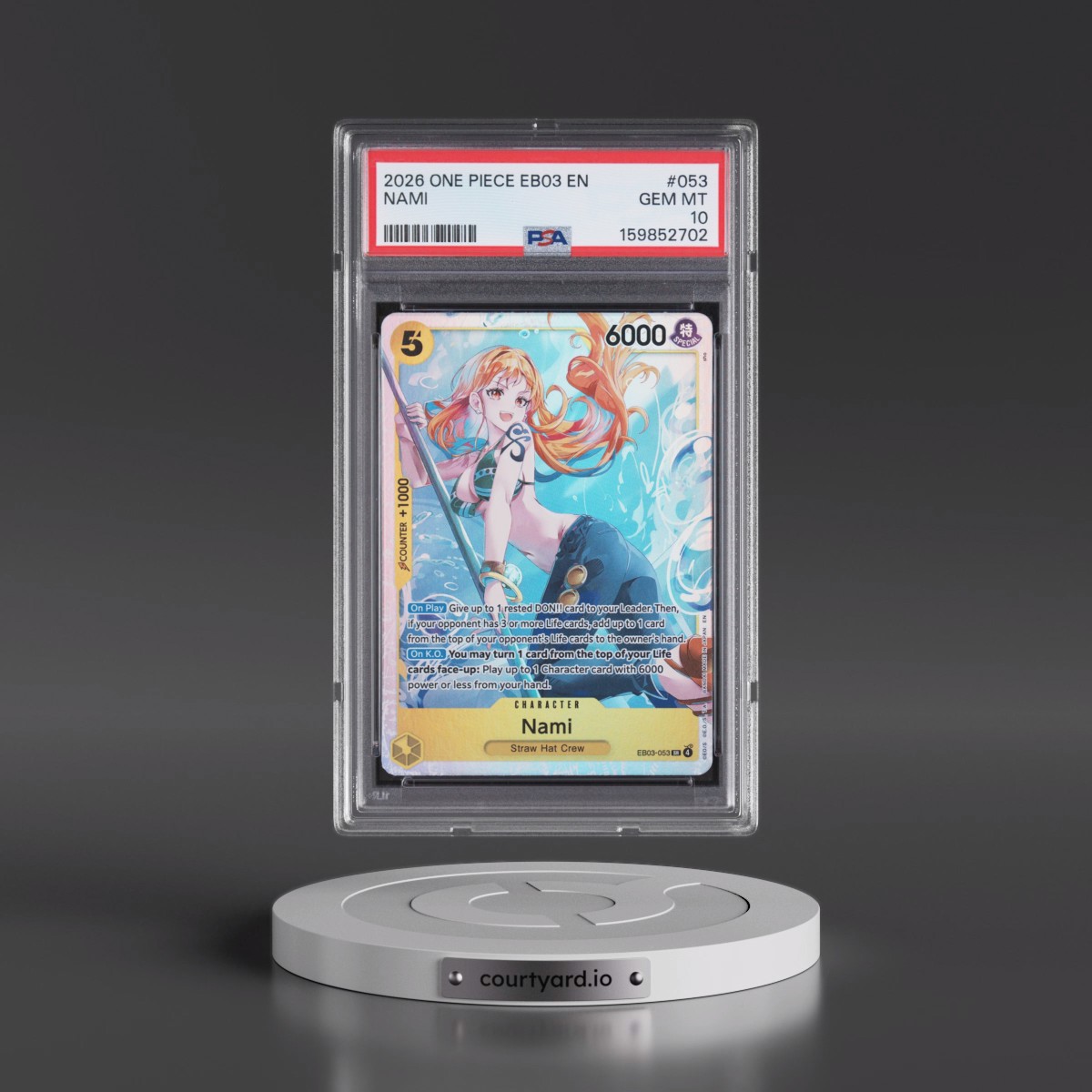 2026 One Piece EB03-Extra Booster -One Piece Heroines Edition #053 Nami (PSA 10 GEM MINT)