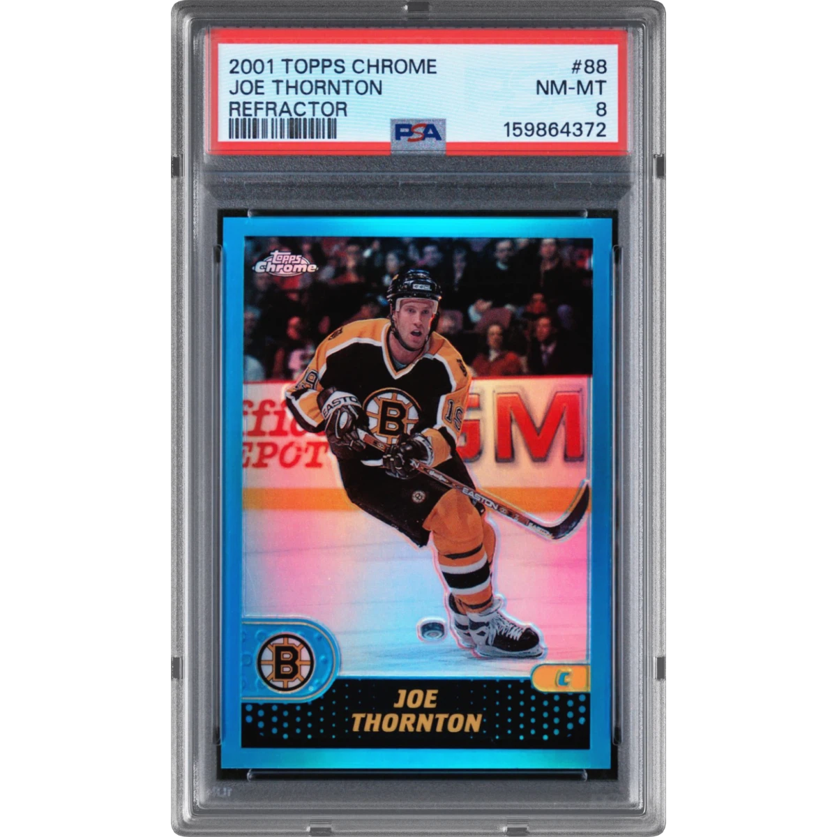 2001 Topps Chrome #88 Joe Thornton - Refractor (PSA 8 NM-MT)