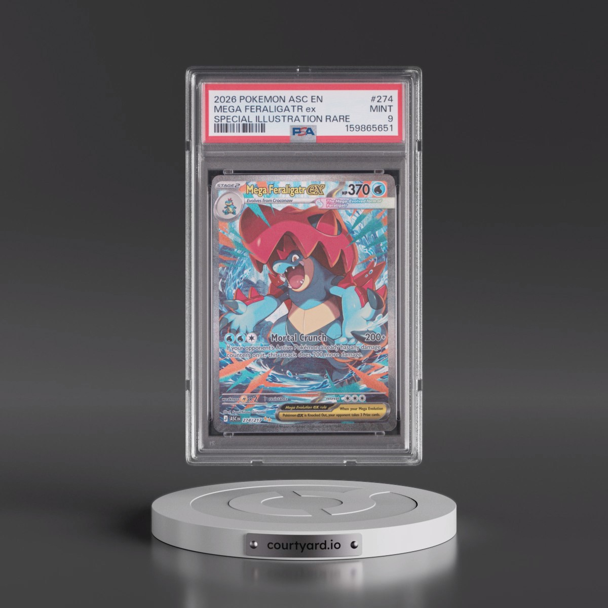 2026 Pokémon Asc EN-Ascended Heroes #274 Mega Feraligatr EX - Holo Special Illustration Rare (PSA 9 MINT)