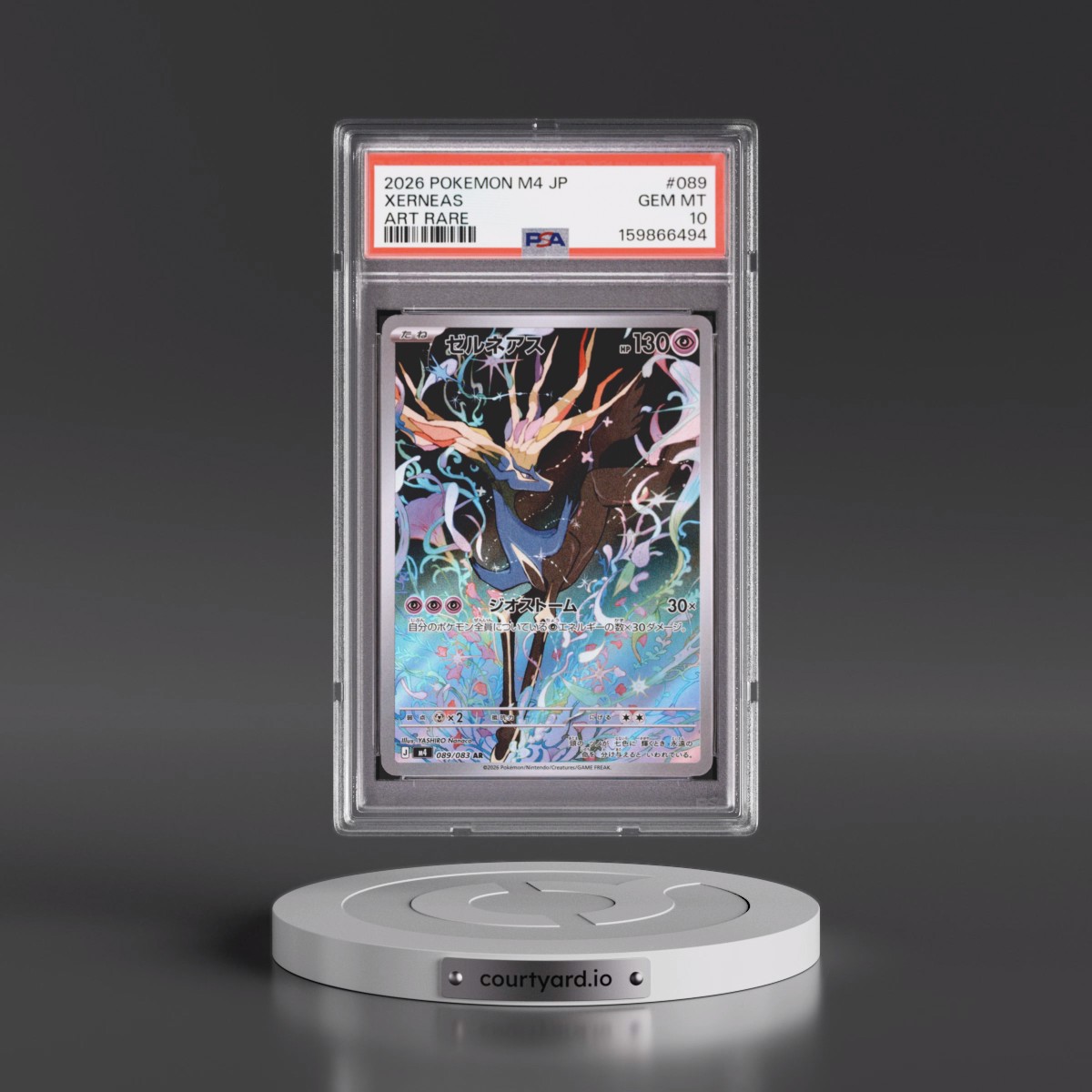 2026 Pokémon M4-Ninja Spinner #089 Xerneas - Art Rare (PSA 10 GEM MINT)