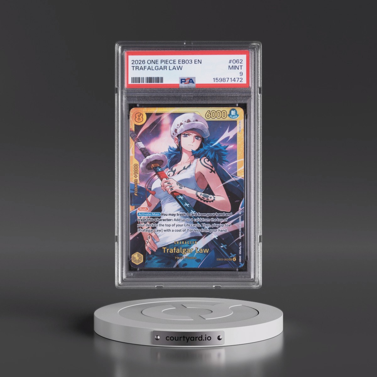 2026 One Piece EB03-Extra Booster -One Piece Heroines Edition #062 Trafalgar Law (PSA 9 MINT)