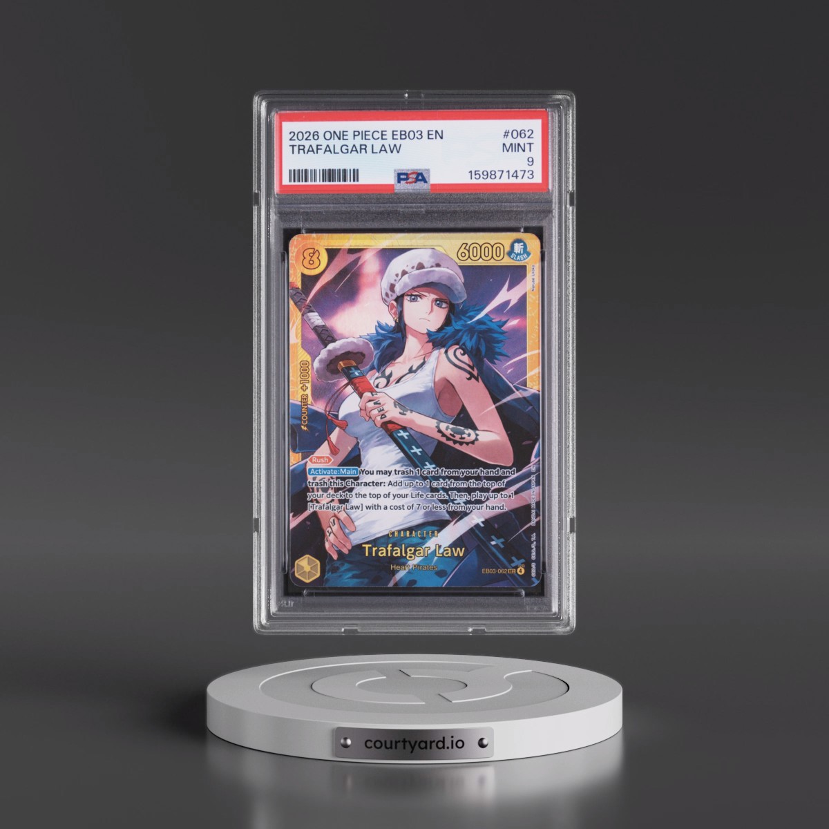 2026 One Piece EB03-Extra Booster -One Piece Heroines Edition Trafalgar Law #062 PSA 9