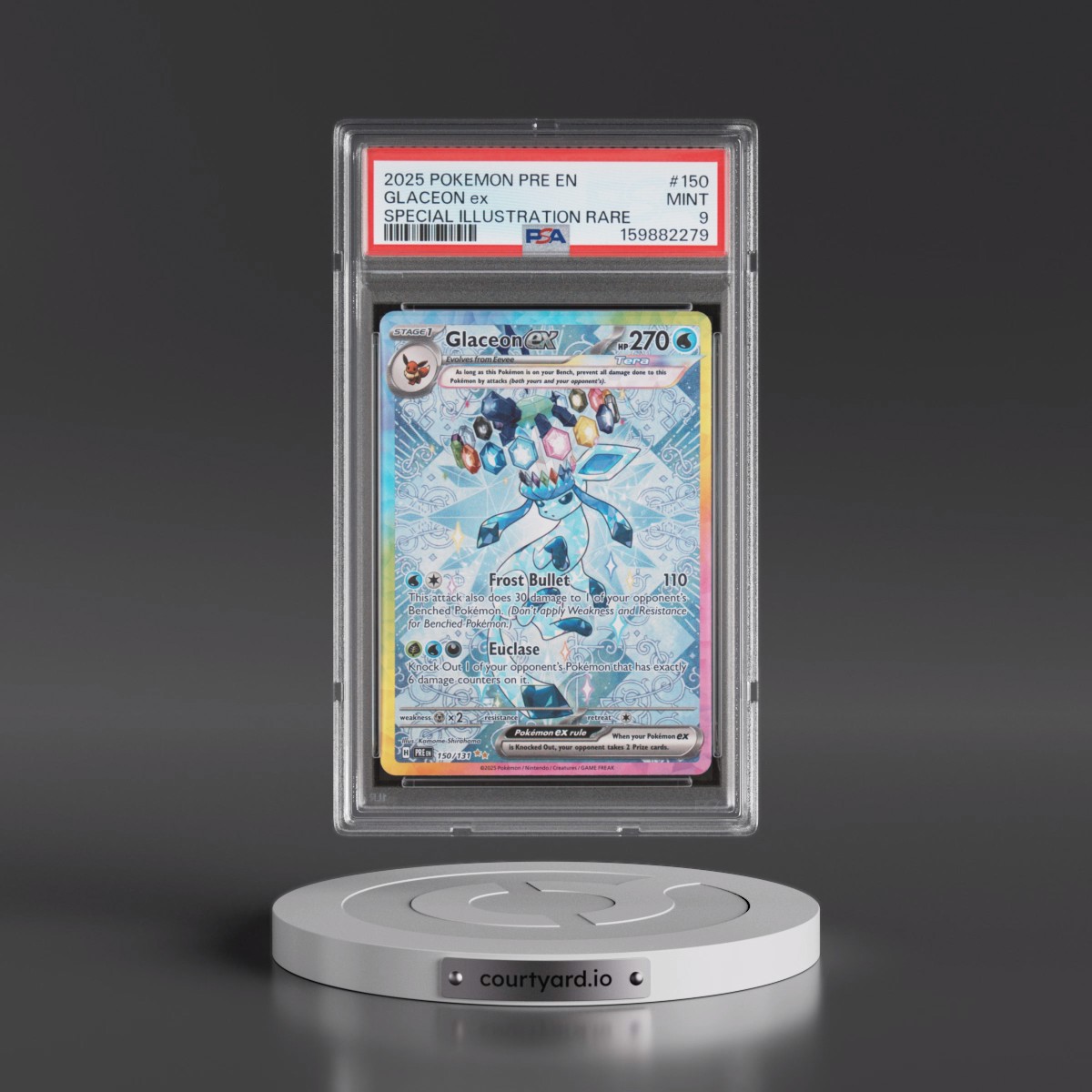 2025 Pokémon Pre EN-Prismatic Evolutions #150 Glaceon EX - Holo Special Illustration Rare (PSA 9 MINT)