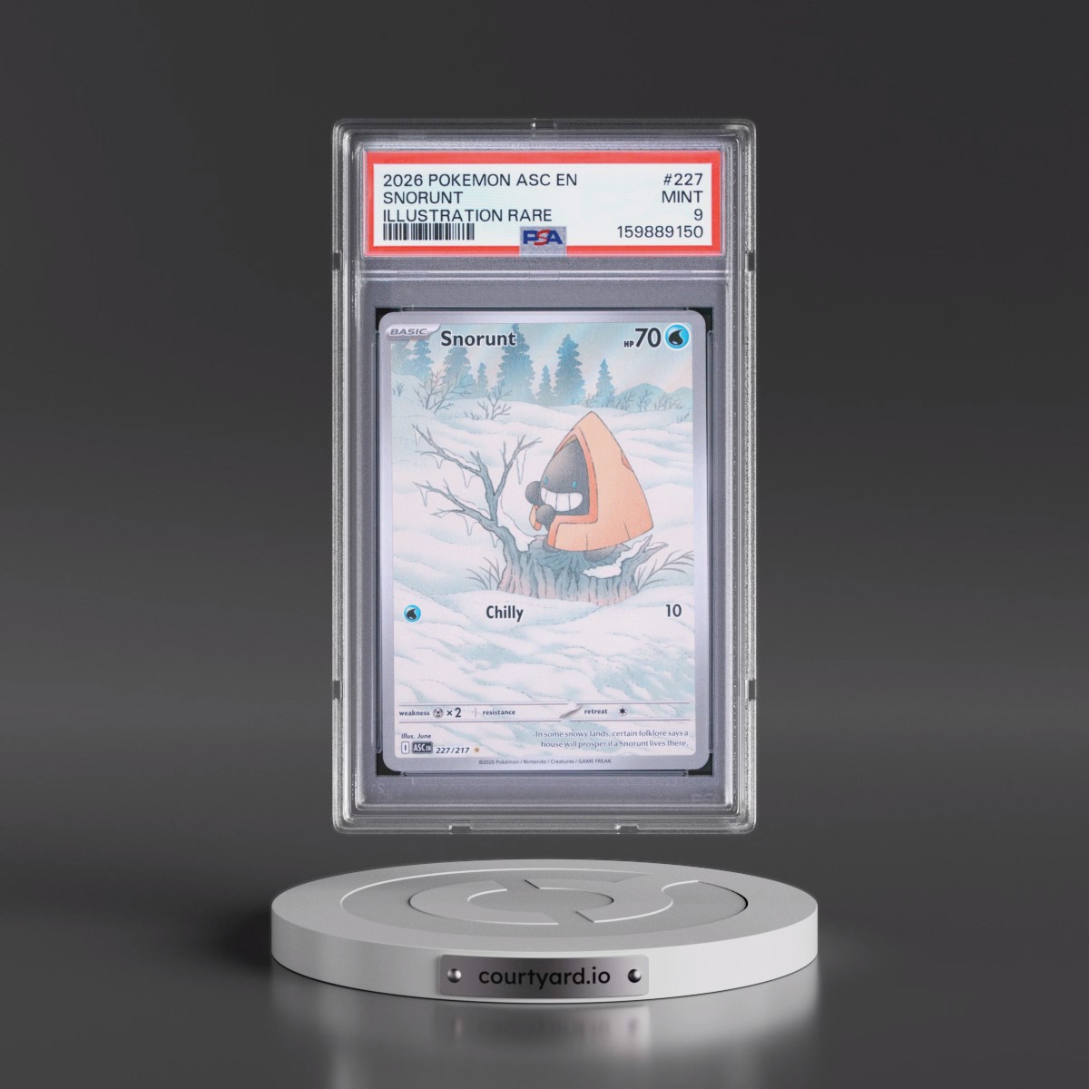 2026 Pokémon Asc EN-Ascended Heroes #227 Snorunt - Illustration Rare (PSA 9 MINT)