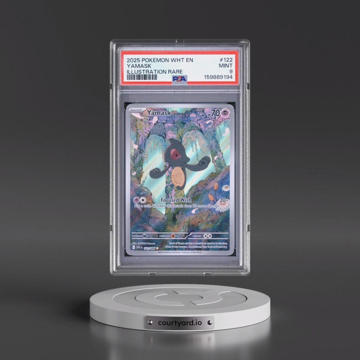 2025 Pokémon Wht EN-White Flare Yamask - Illustration Rare #122 PSA 9