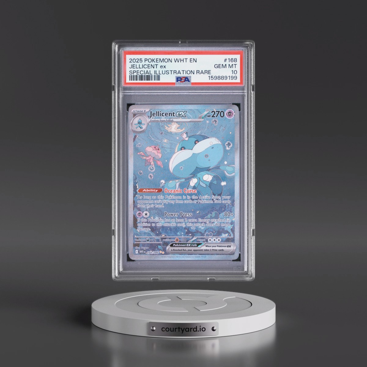 2025 Pokémon Wht EN-White Flare #168 Jellicent EX - Holo Special Illustration Rare (PSA 10 GEM MINT)
