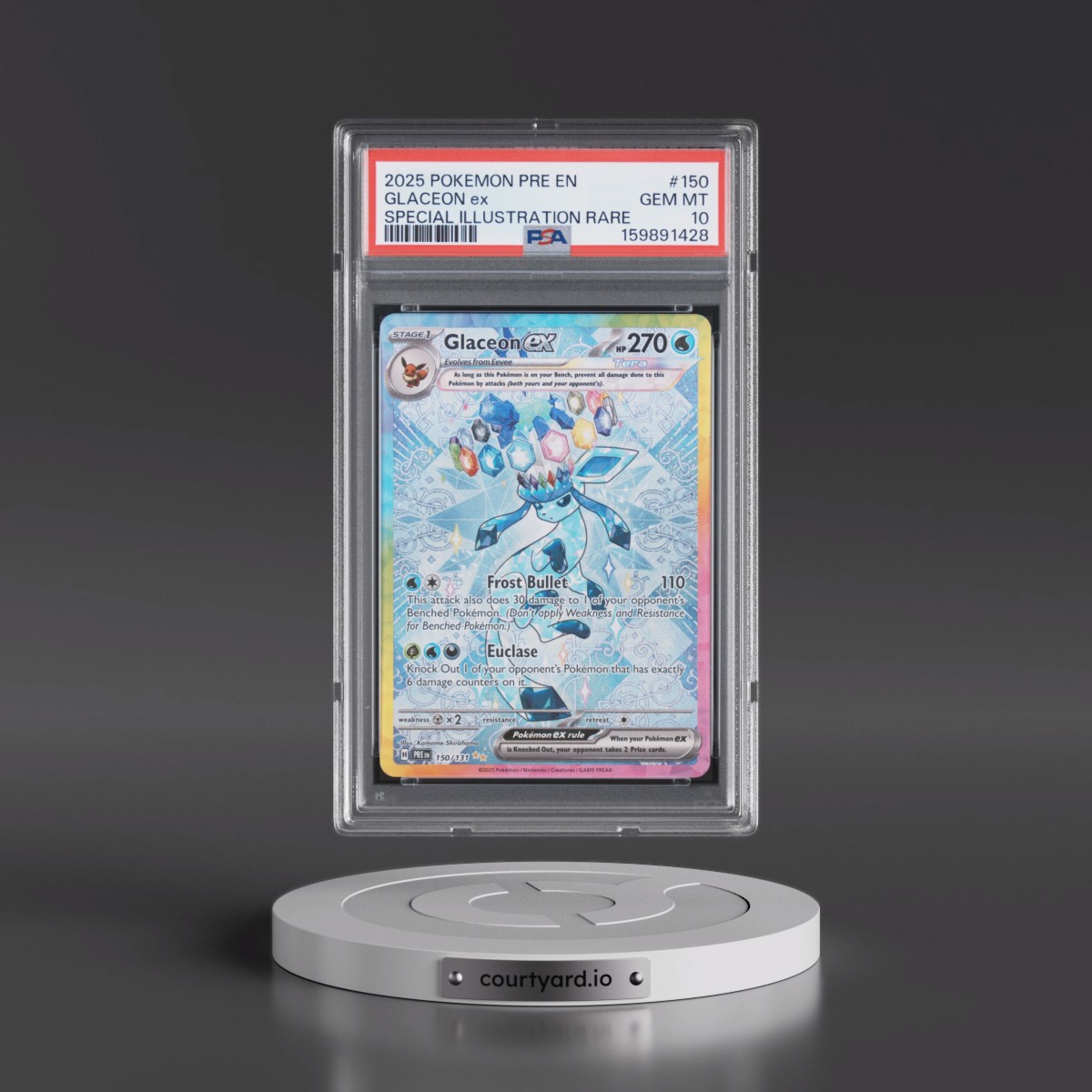 2025 Pokémon Pre EN-Prismatic Evolutions #150 Glaceon EX - Holo Special Illustration Rare (PSA 10 GEM MINT)