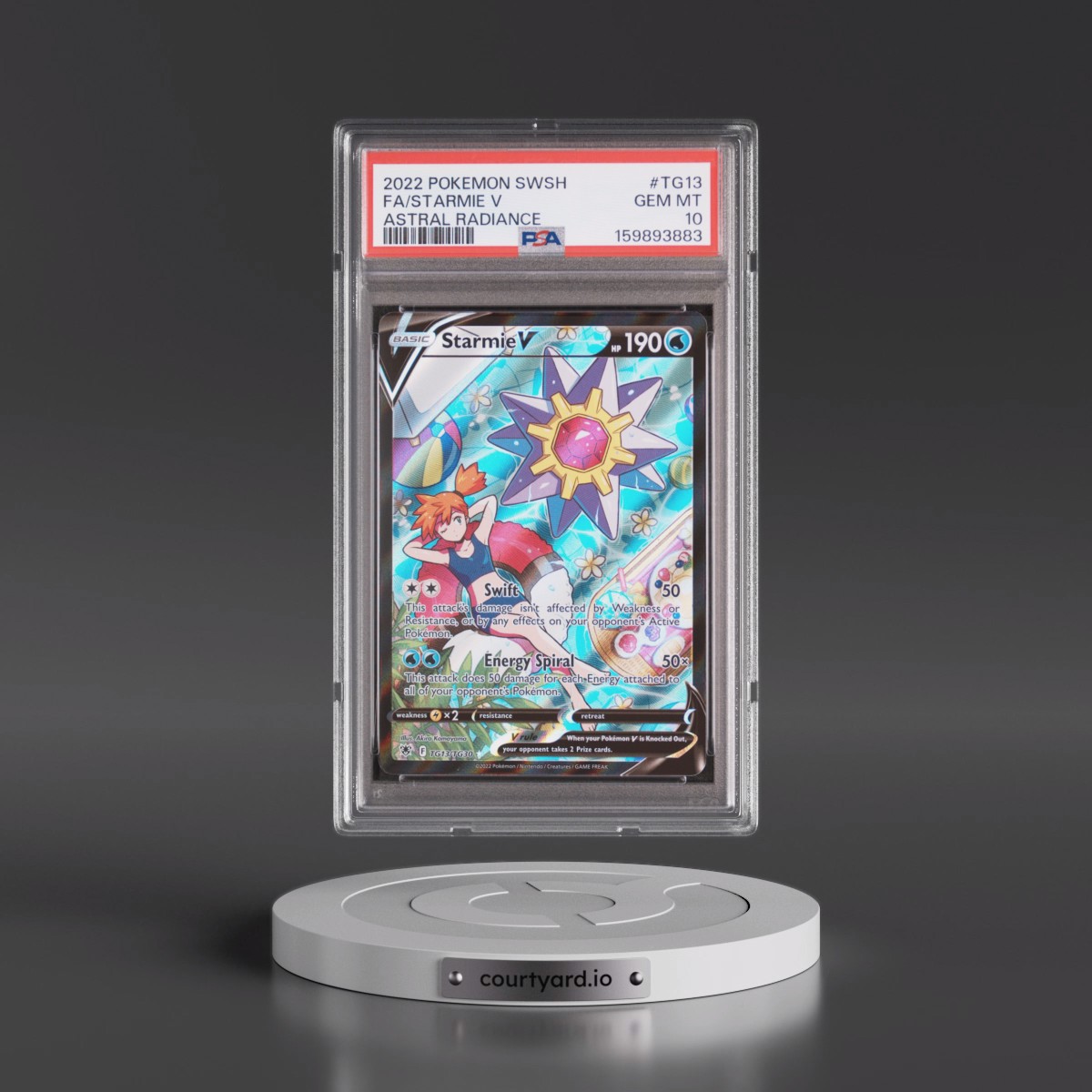 2022 Pokémon Sword & Shield Astral Radiance Starmie V - Holo Full Art #TG13 PSA 10