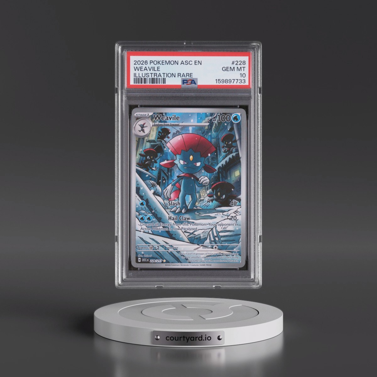 2026 Pokémon Asc EN-Ascended Heroes #228 Weavile - Illustration Rare (PSA 10 GEM MINT)