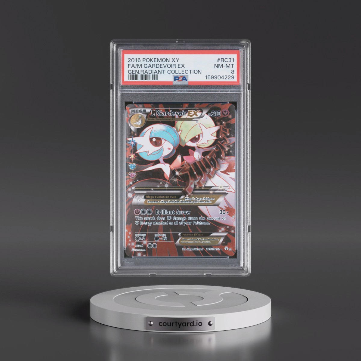 2016 Pokémon XY Generations Radiant Collection #RC31 M Gardevoir EX - Holo Full Art (PSA 8 NM-MT)