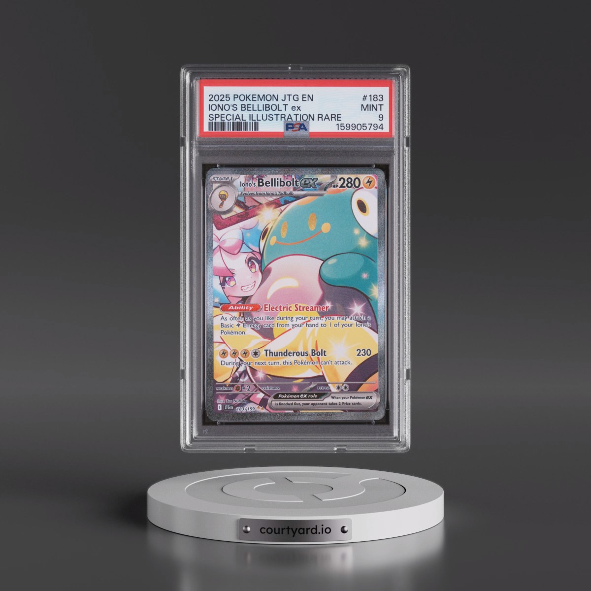 2025 Pokémon Jtg EN-Journey Together #183 Iono's Bellibolt EX - Holo Special Illustration Rare (PSA 9 MINT)