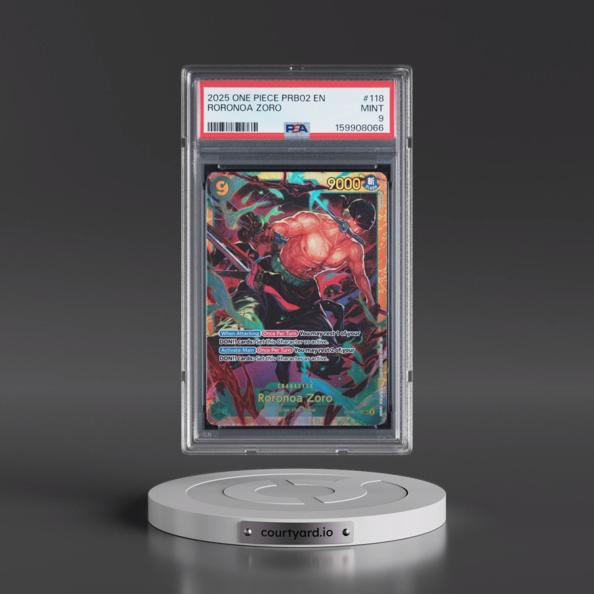 2025 One Piece PRB02-Premium Booster -One Piece Card the Best- Vol.2 #118 Roronoa Zoro (PSA 9 MINT)
