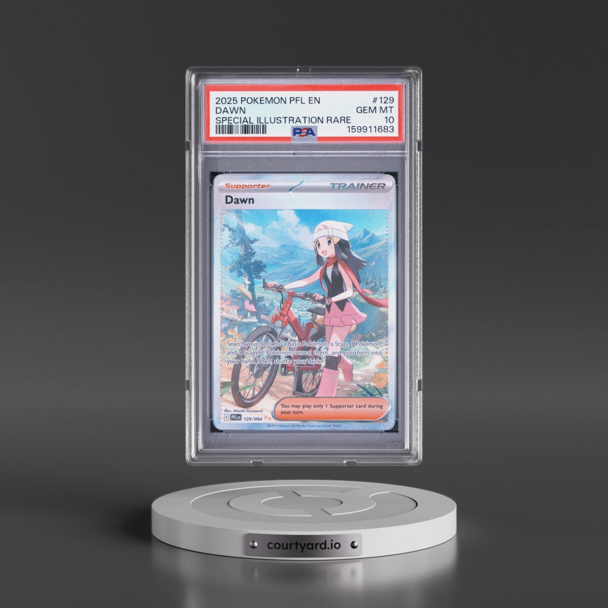 2025 Pokémon Pfl EN-Phantasmal Flames #129 Dawn - Special Illustration Rare (PSA 10 GEM MINT)