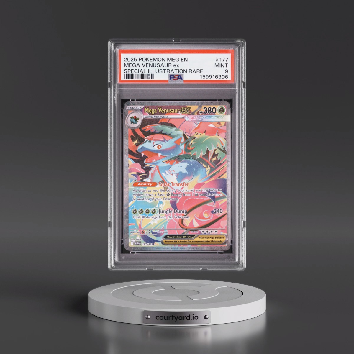 2025 Pokémon Meg EN-Mega Evolution #177 Mega Venusaur EX - Holo Special Illustration Rare (PSA 9 MINT)