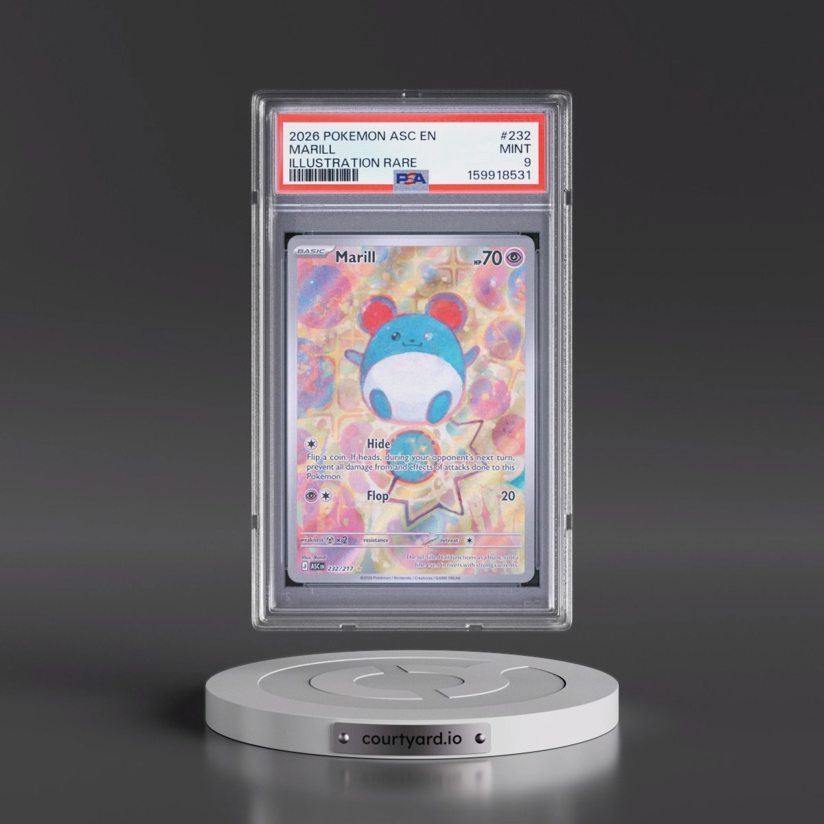 2026 Pokémon Asc EN-Ascended Heroes #232 Marill - Illustration Rare (PSA 9 MINT)
