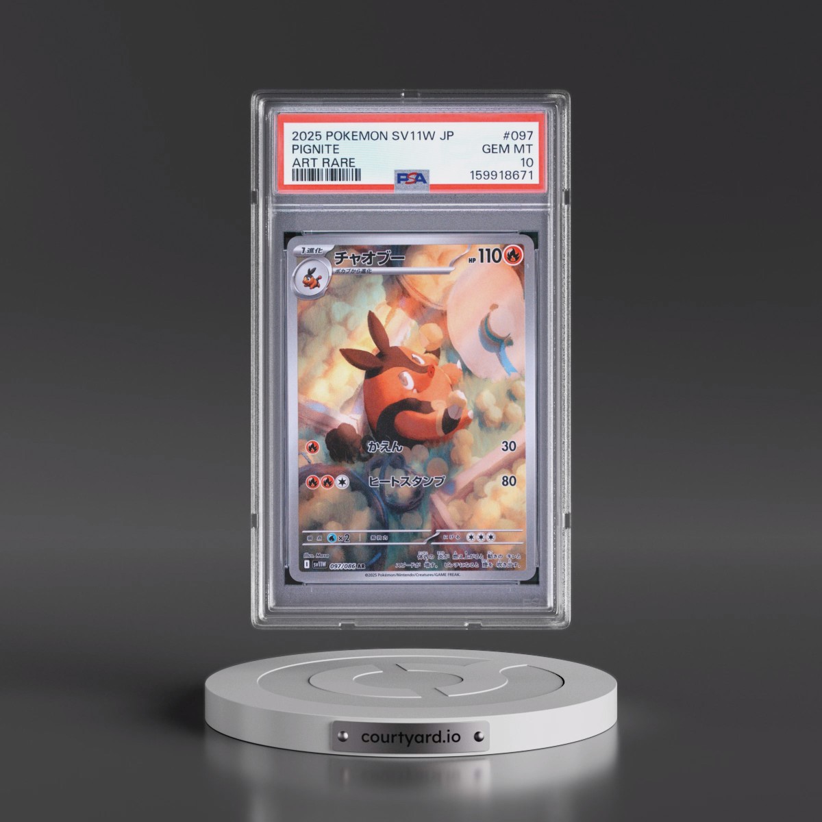 2025 Pokémon Sv11w-White Flare #097 Pignite - Art Rare (PSA 10 GEM MINT)