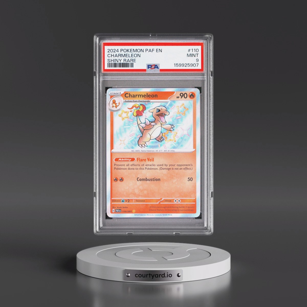 2024 Pokémon Paf EN-Paldean Fates #110 Charmeleon - Shiny Rare (PSA 9 MINT)