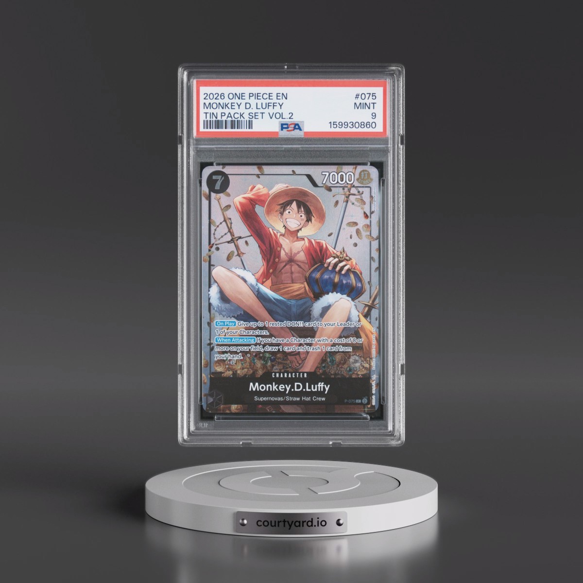 2026 One Piece Promos #075 Monkey D. Luffy - Tin Pack Set Vol.2 (PSA 9 MINT)