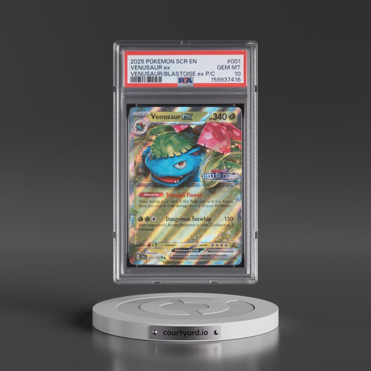 2025 Pokémon Scr EN-Stellar Crown #001 Venusaur EX - Holo Venusaur EX & Blastoise EX Premium Collection (PSA 10 GEM MINT)