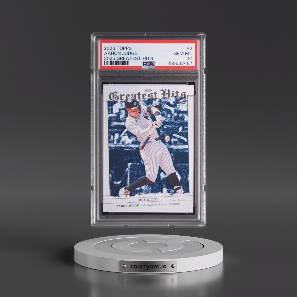 2026 Topps 2025 Greatest Hits #2 Aaron Judge (PSA 10 GEM MINT)