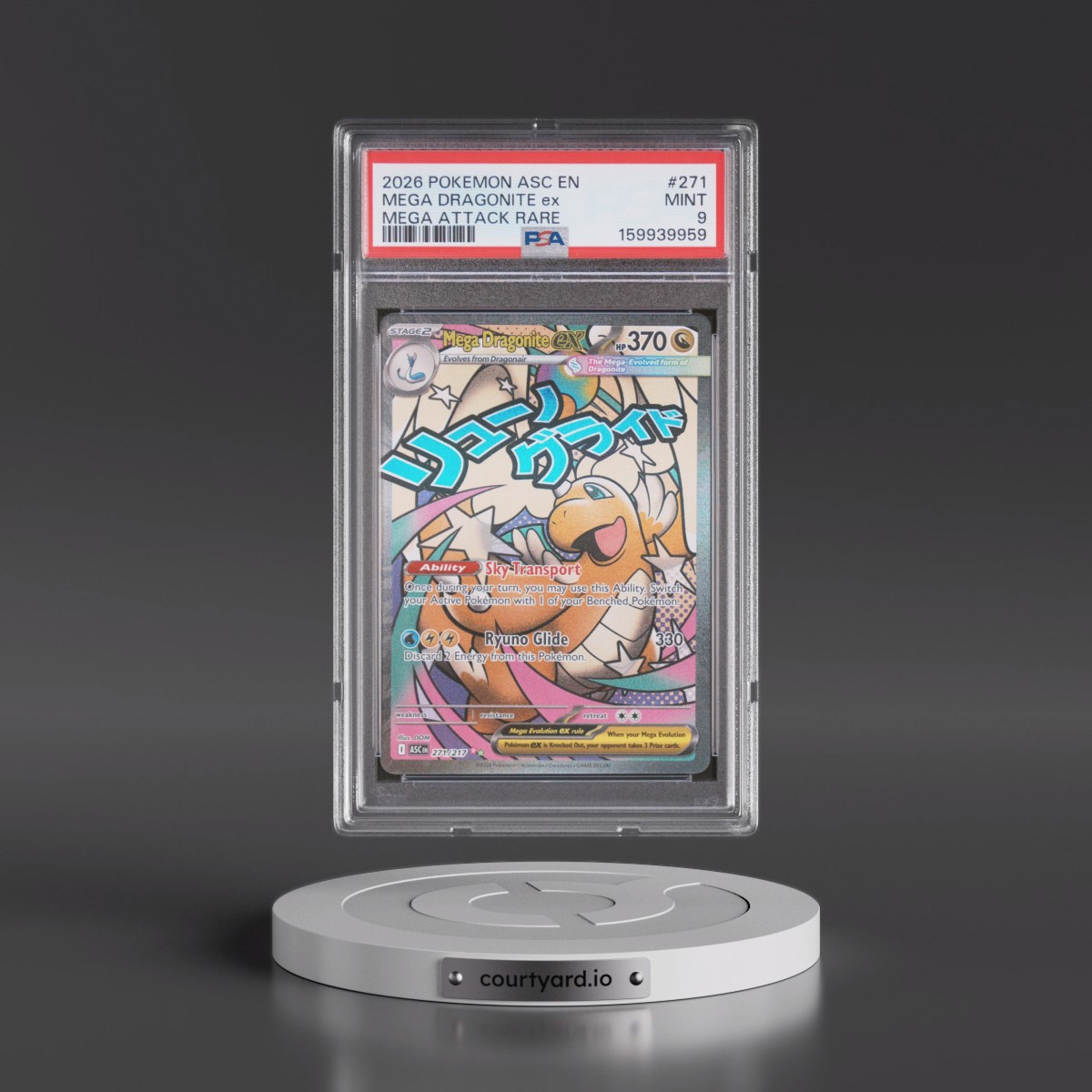 2026 Pokémon Asc EN-Ascended Heroes #271 Mega Dragonite EX - Holo Mega Attack Rare (PSA 9 MINT)