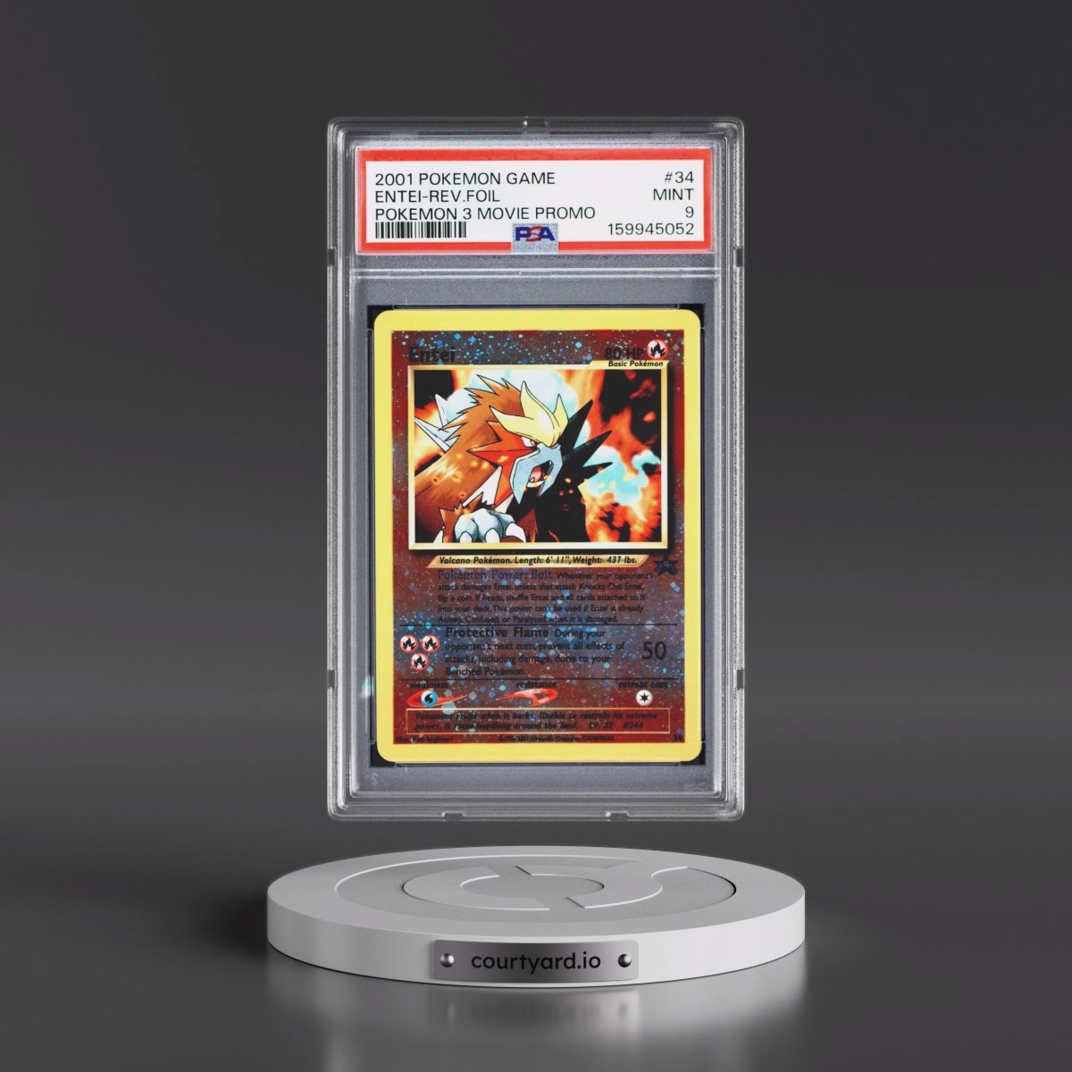 2001 Pokémon Game Movie #34 Entei - Reverse Foil Pokemon 3 Movie Promo (PSA 9 MINT)
