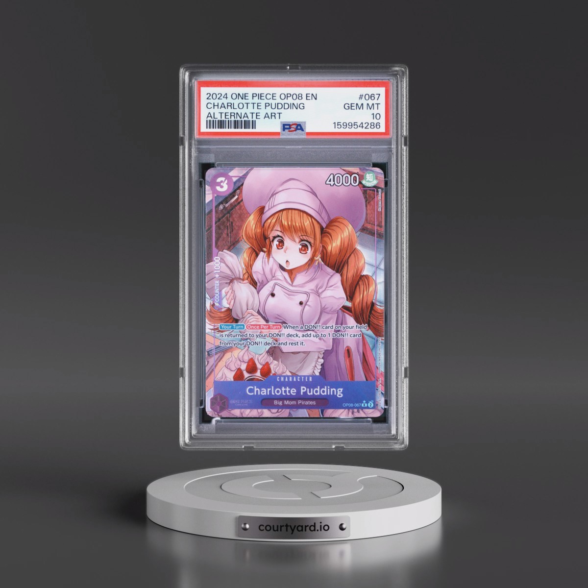 2024 One Piece OP08-Two Legends #067 Charlotte Pudding - Alternate Art (PSA 10 GEM MINT)