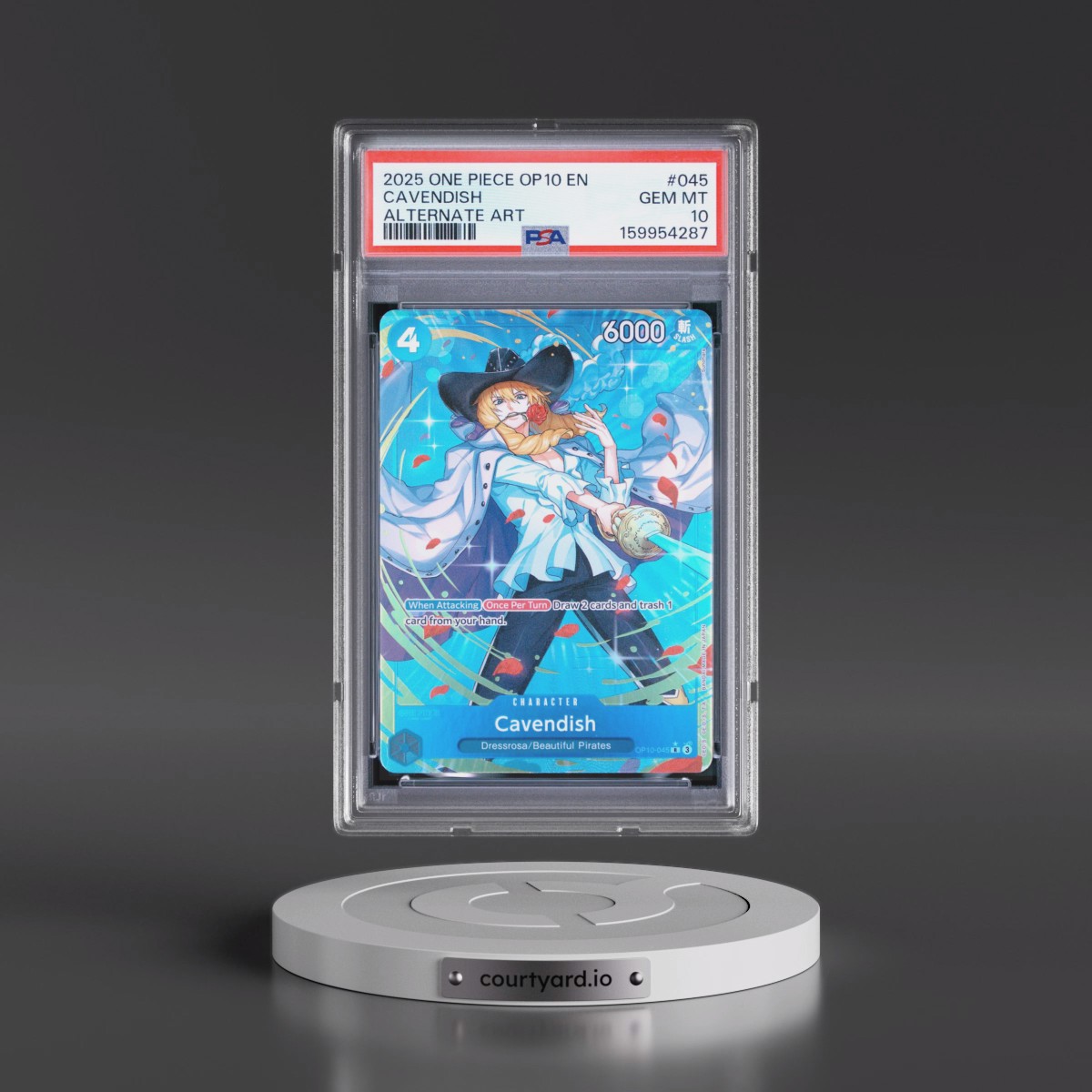 2025 One Piece OP10-Royal Blood #045 Cavendish - Alternate Art (PSA 10 GEM MINT)