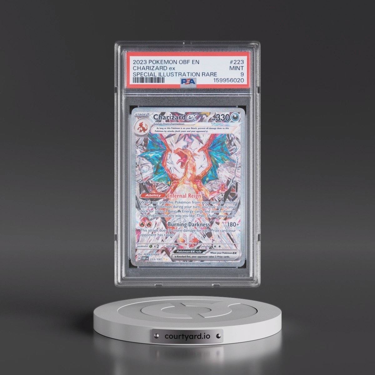 2023 Pokémon Obf EN-Obsidian Flames #223 Charizard EX - Holo Special Illustration Rare (PSA 9 MINT)