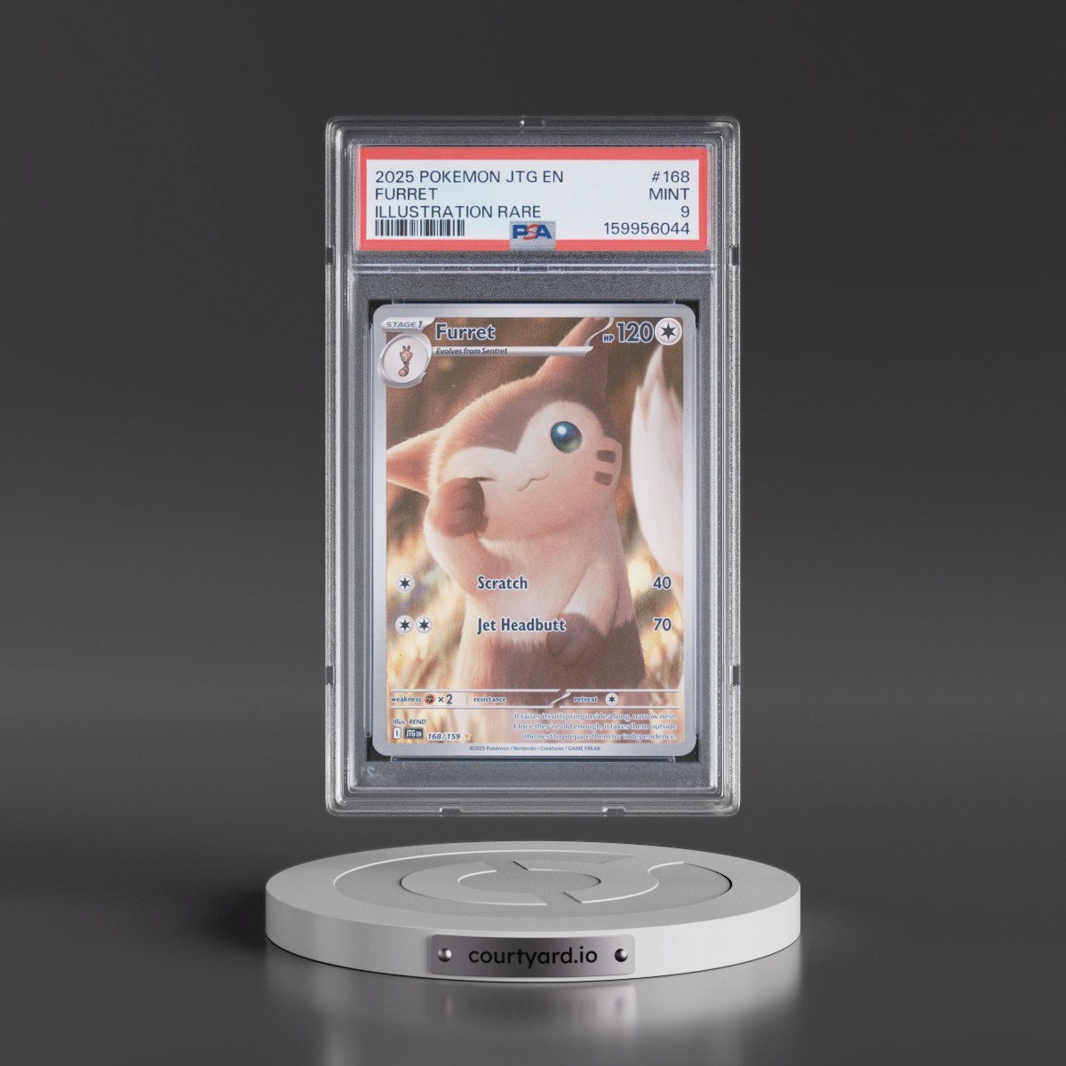 2025 Pokémon Jtg EN-Journey Together #168 Furret - Illustration Rare (PSA 9 MINT)