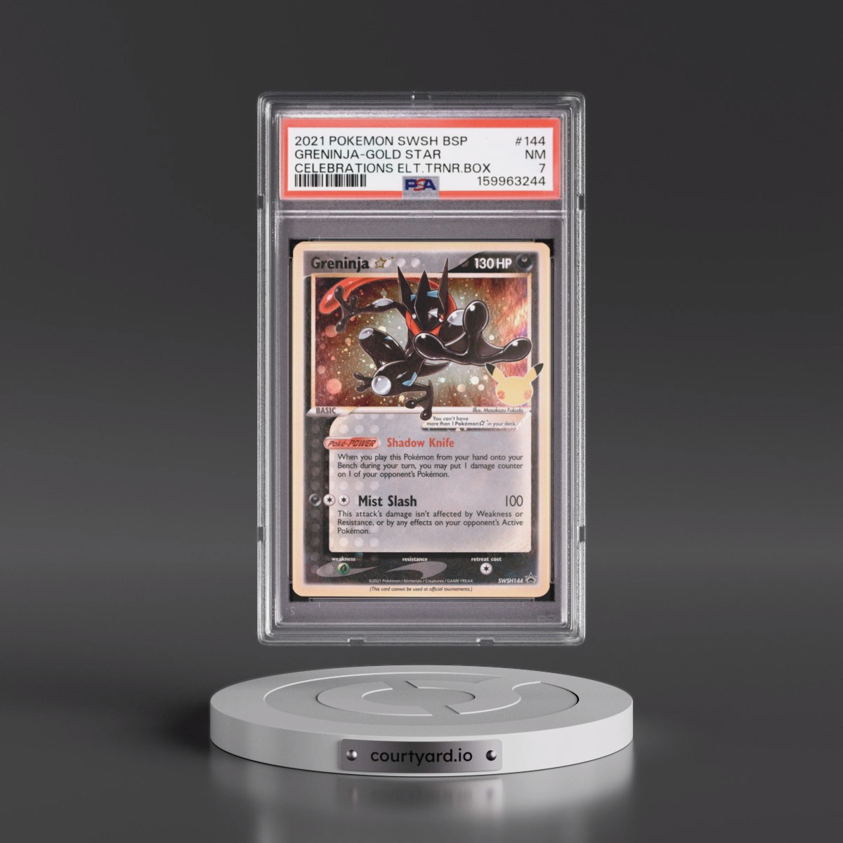2021 Pokémon Swsh Black Star Promo #144 Greninja-Gold Star - Celebrations Elite Trainer Box (PSA 7 NM)