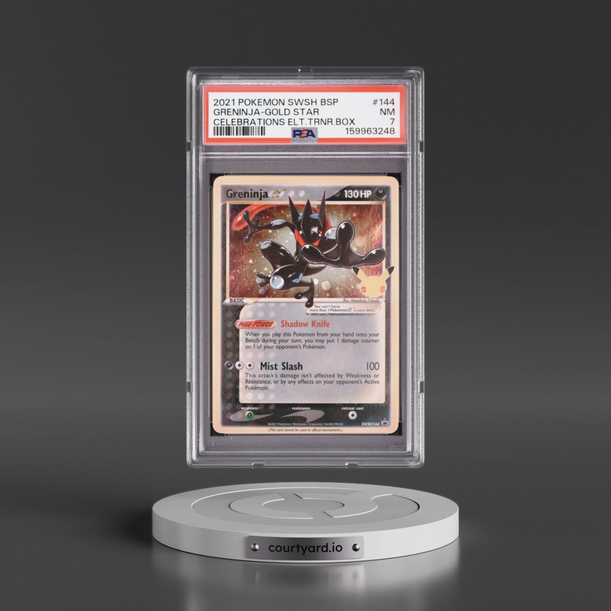 2021 Pokémon Swsh Black Star Promo #144 Greninja-Gold Star - Celebrations Elite Trainer Box (PSA 7 NM)