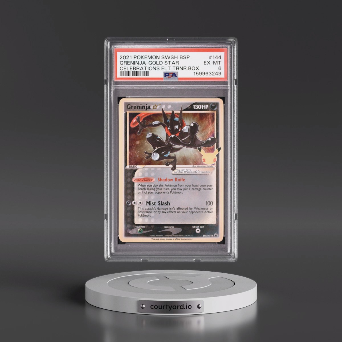 2021 Pokémon Swsh Black Star Promo #144 Greninja-Gold Star - Celebrations Elite Trainer Box (PSA 6 EX-MT)