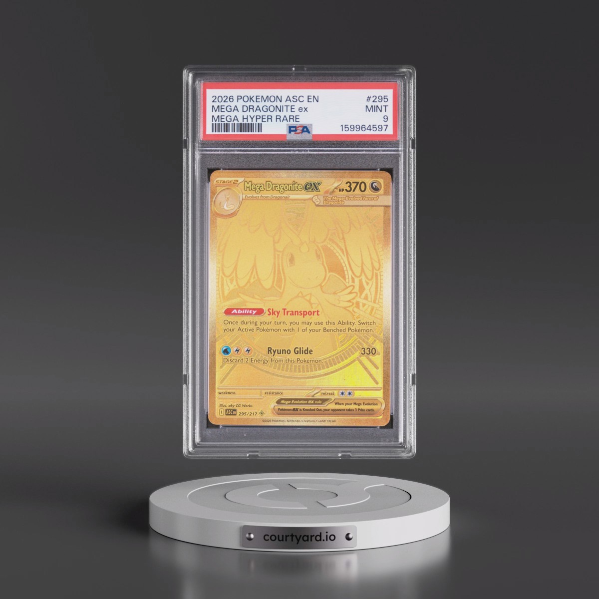2026 Pokémon Asc EN-Ascended Heroes #295 Mega Dragonite EX - Holo Mega Hyper Rare (PSA 9 MINT)