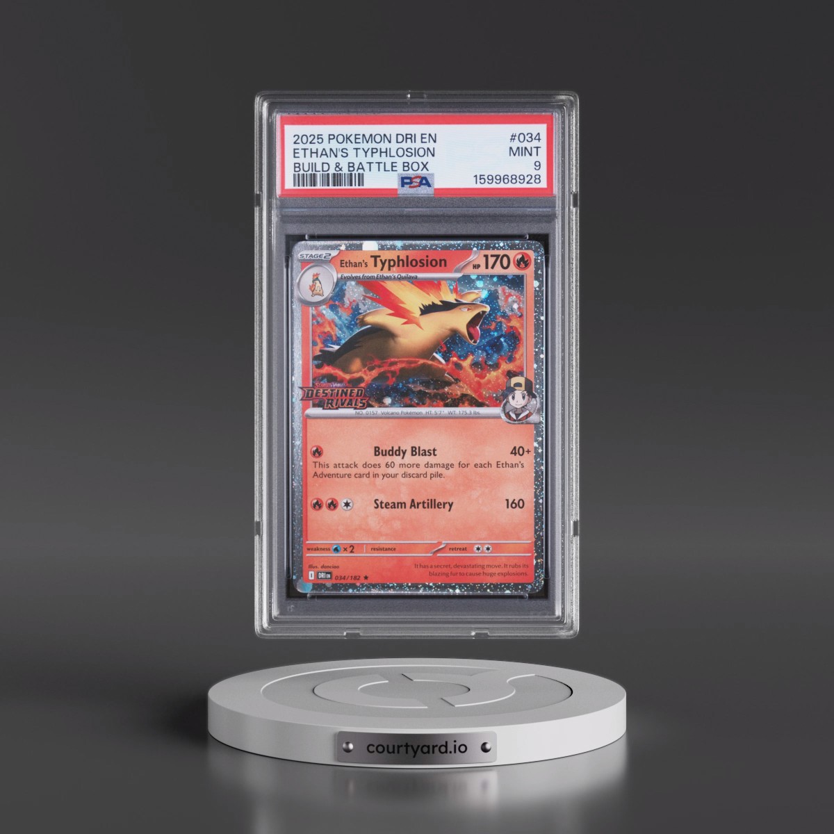 2025 Pokémon Dri EN-Destined Rivals #034 Ethan's Typhlosion - Build & Battle Box (PSA 9 MINT)