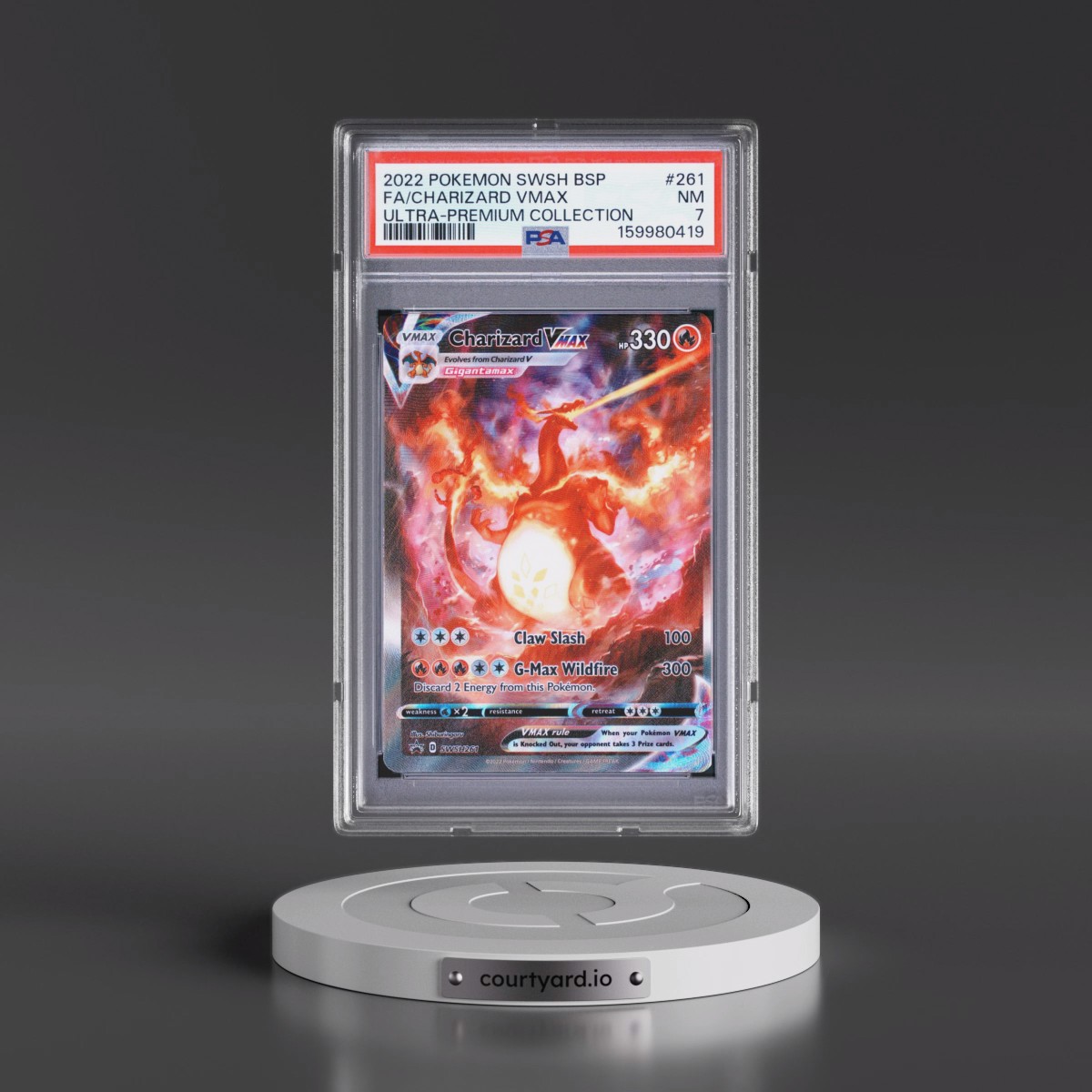 2022 Pokémon Swsh Black Star Promo #261 Charizard Vmax - Full Art Sword & Shield Ultra-Premium Collection-Charizard (PSA 7 NM)