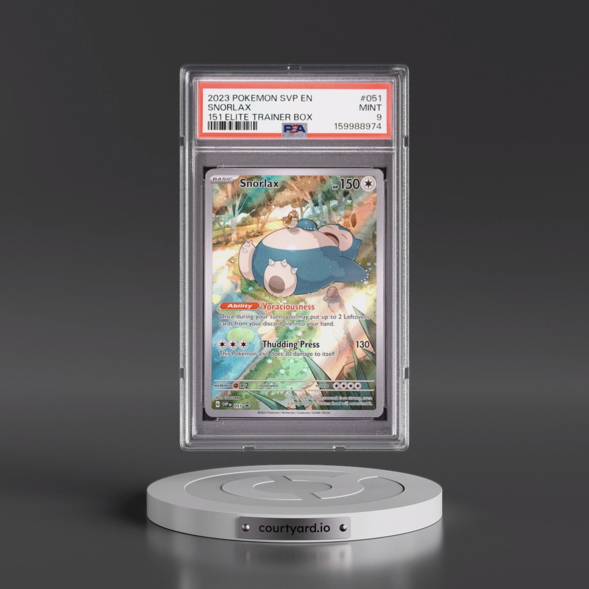 2023 Pokémon Svp EN-SV Black Star Promo #051 Snorlax - 151 Elite Trainer Box (PSA 9 MINT)