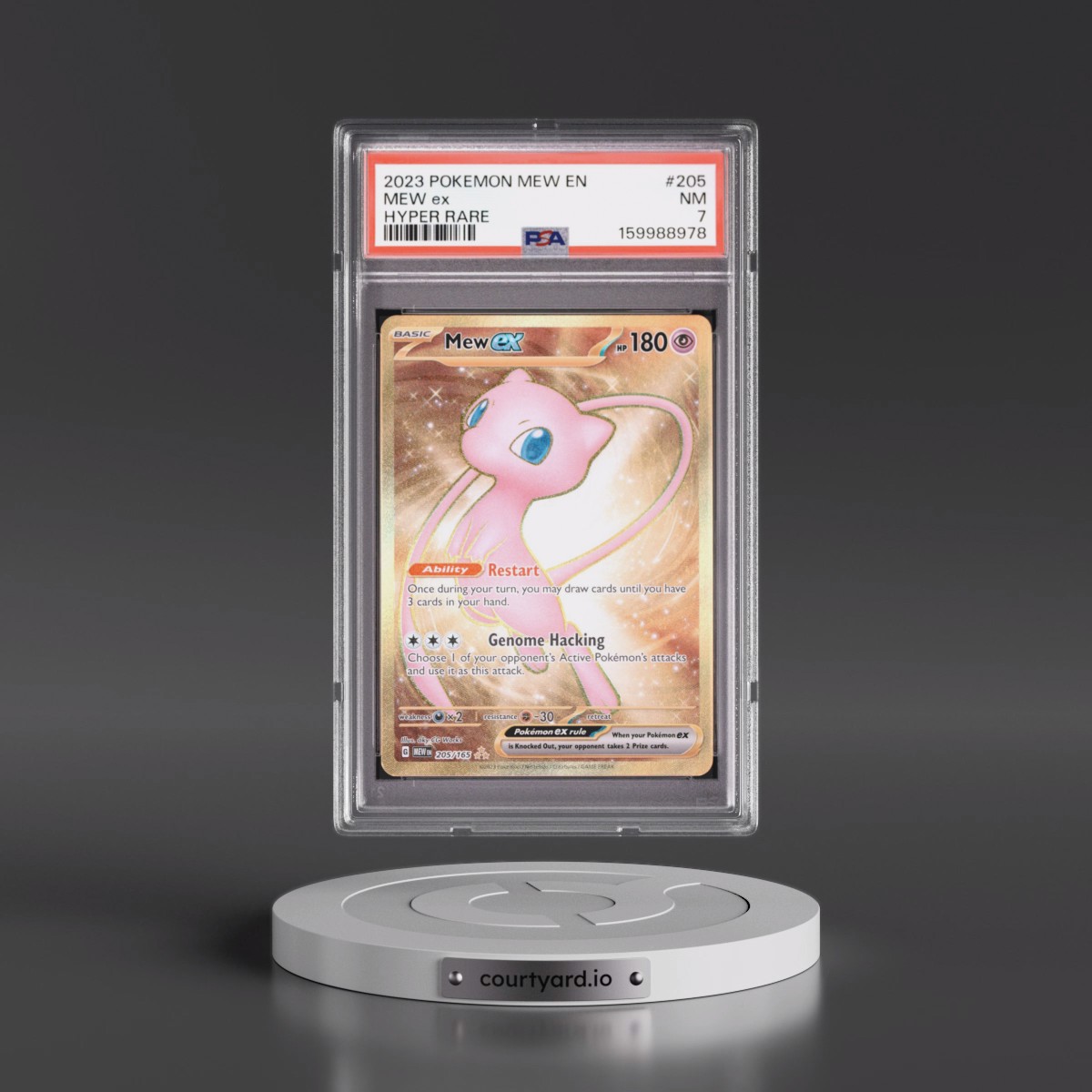 2023 Pokémon Mew EN-151 #205 Mew EX - Holo Hyper Rare (PSA 7 NM)