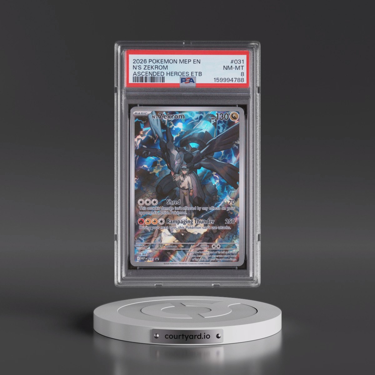 2026 Pokémon Mep EN-Me Black Star Promo #031 N's Zekrom - Ascended Heroes Elite Trainer Box (PSA 8 NM-MT)