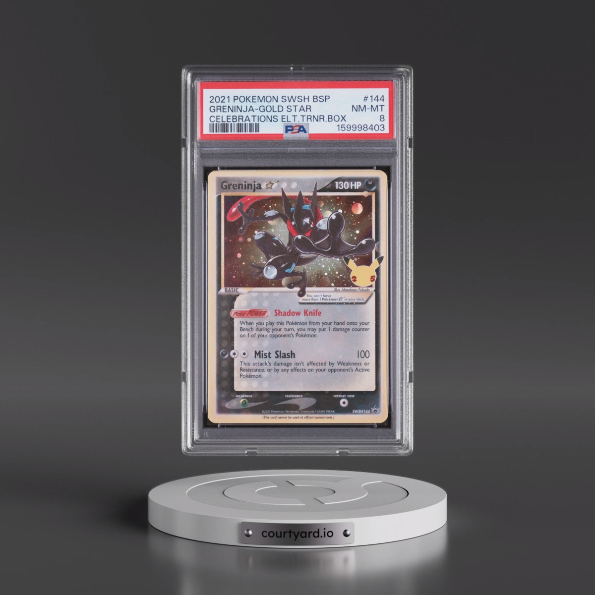 2021 Pokémon Swsh Black Star Promo #144 Greninja-Gold Star - Celebrations Elite Trainer Box (PSA 8 NM-MT)