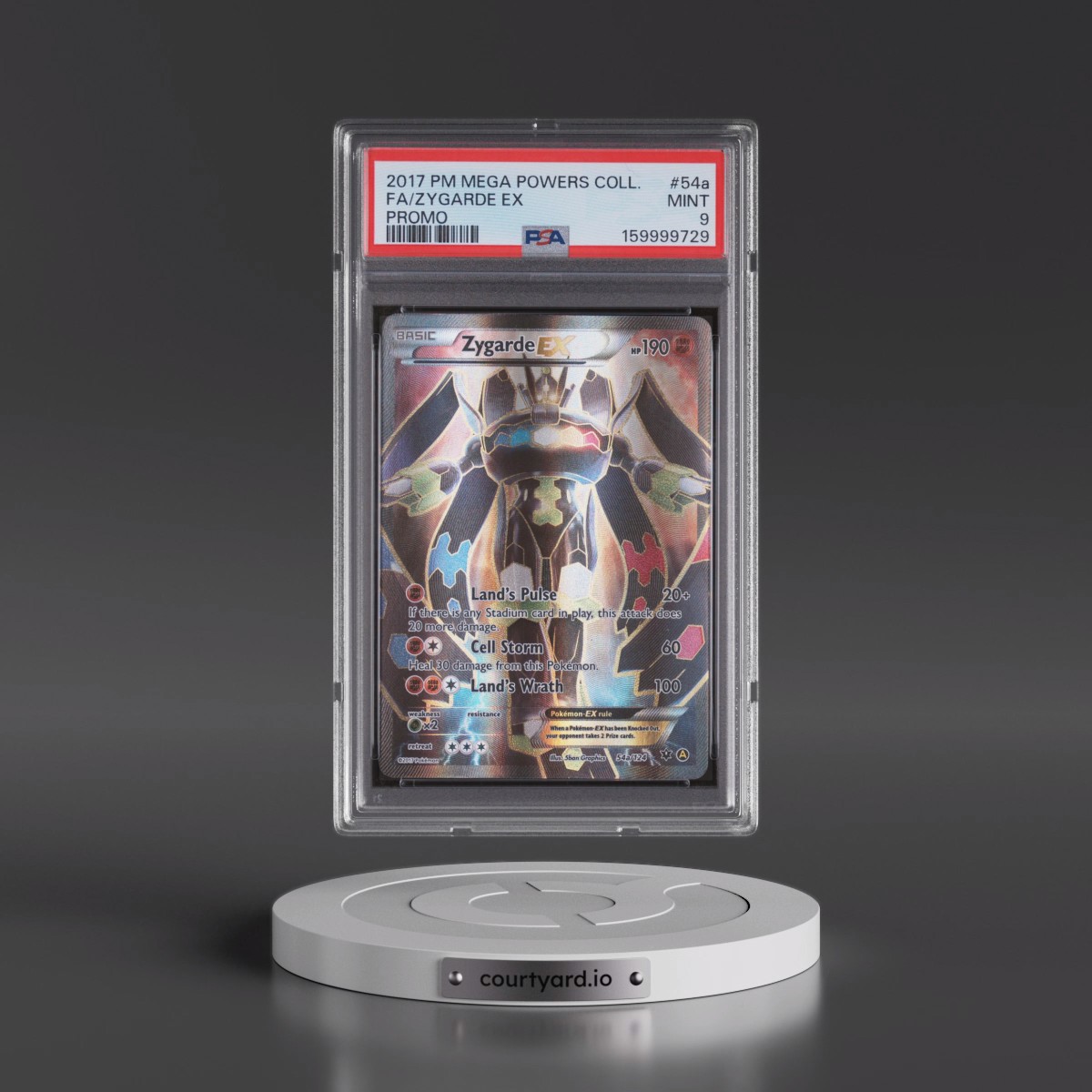 2017 Pokémon Mega Powers Collection Promo #54a Zygarde EX - Holo Full Art (PSA 9 MINT)