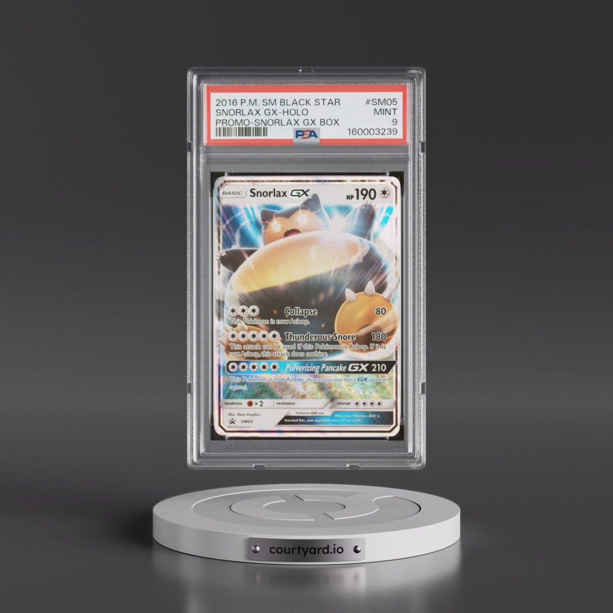 2016 Pokémon SM Black Star Promo #SM05 Snorlax GX - Holo Holo Snorlax GX Box (PSA 9 MINT)