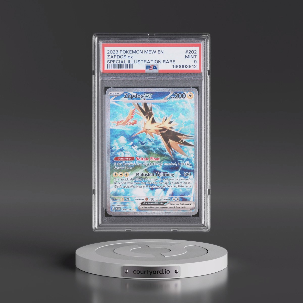 2023 Pokémon Mew EN-151 #202 Zapdos EX - Holo Special Illustration Rare (PSA 9 MINT)