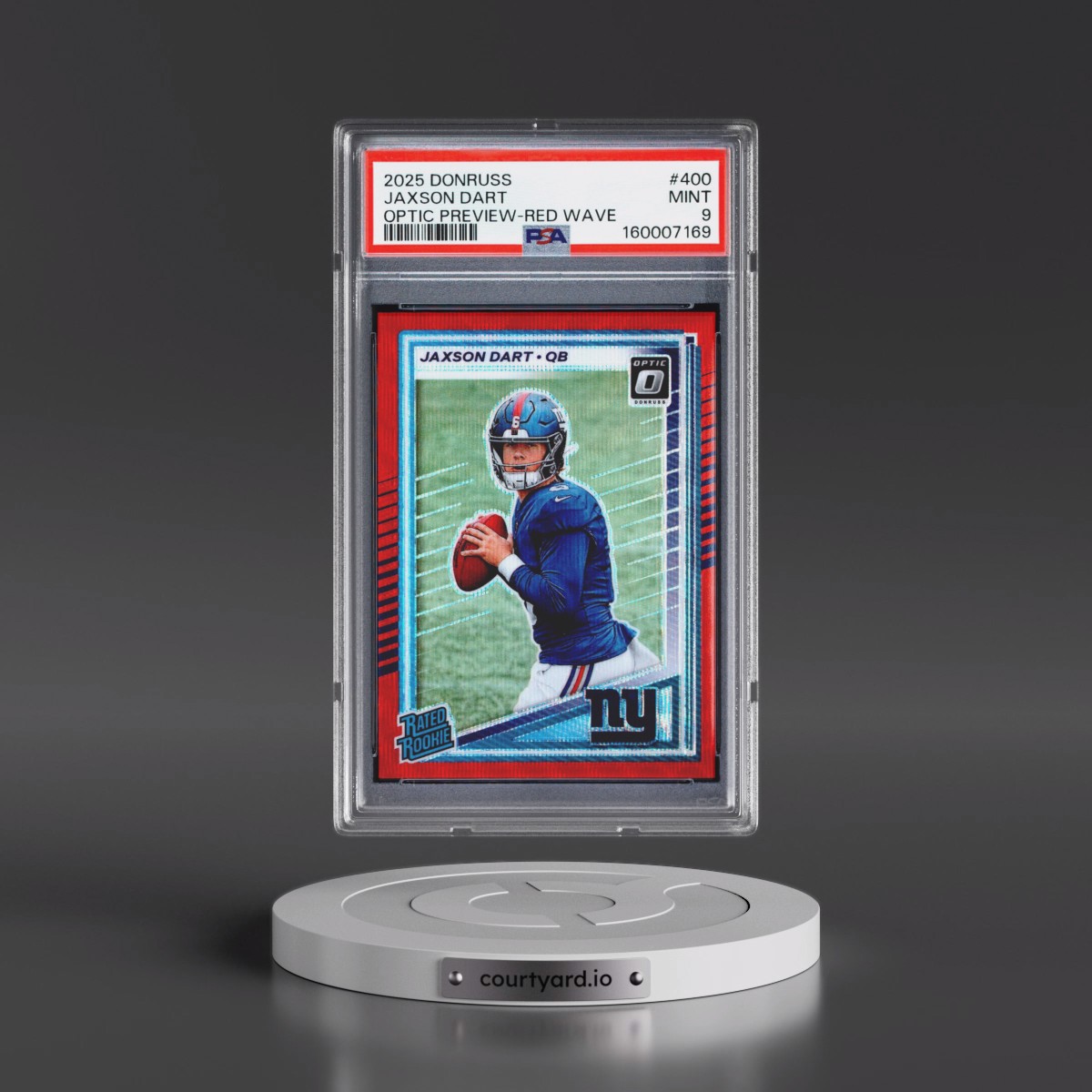 2025 Panini Donruss #400 Jaxson Dart - Optic Preview-Red Wave (PSA 9 MINT)