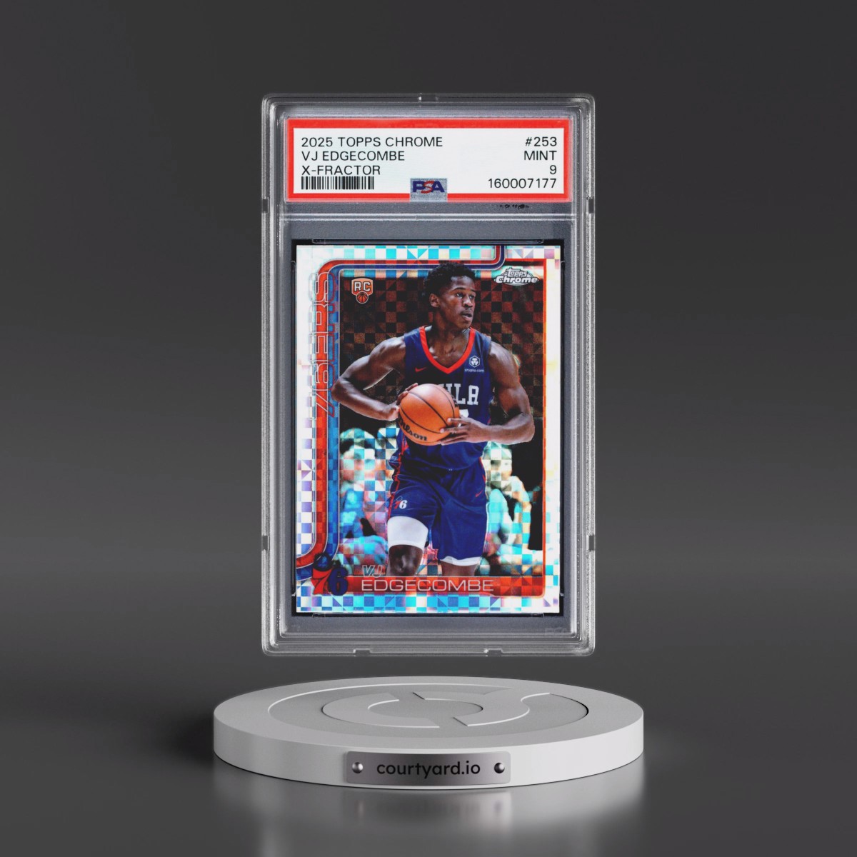 2025 Topps Chrome #253 VJ Edgecombe - X-Fractor (PSA 9 MINT)