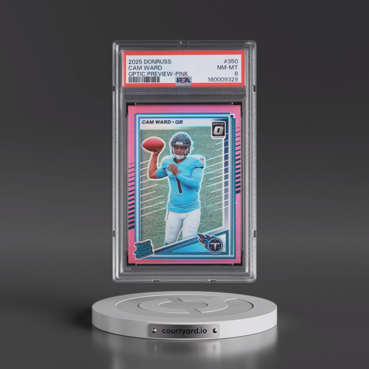 2025 Panini Donruss #350 Cam Ward - Optic Preview-Pink (PSA 8 NM-MT)